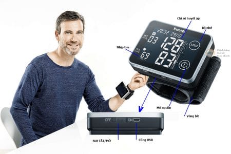 Máy đo huyết áp điện tử cổ tay cảm ứng Beurer BC58 1